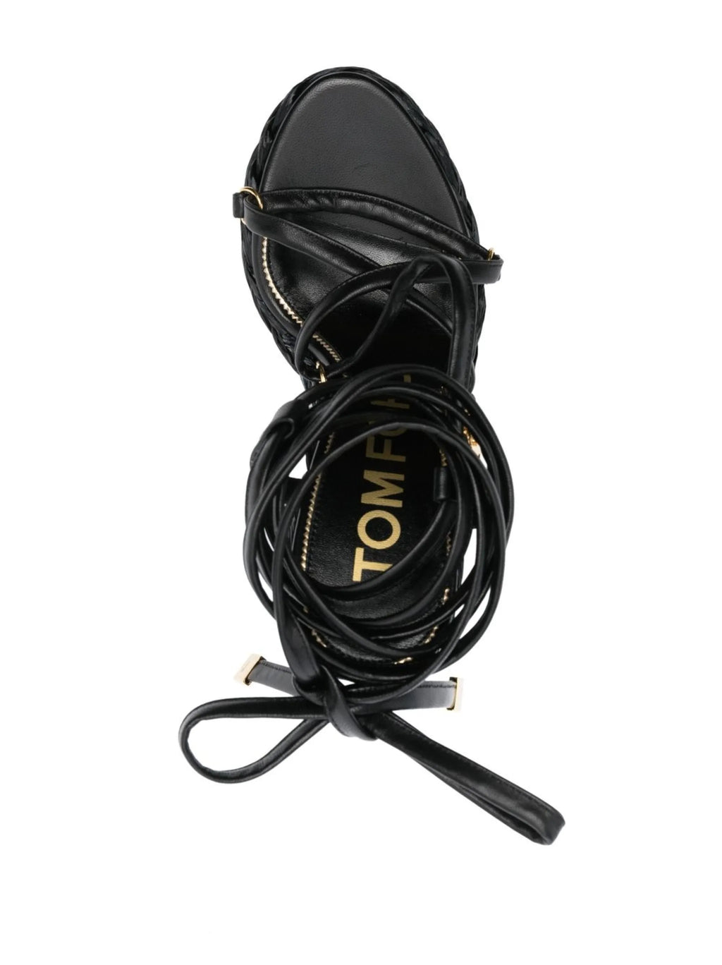 Tom Ford - Padlock 140mm Raffia Platform Sandals
