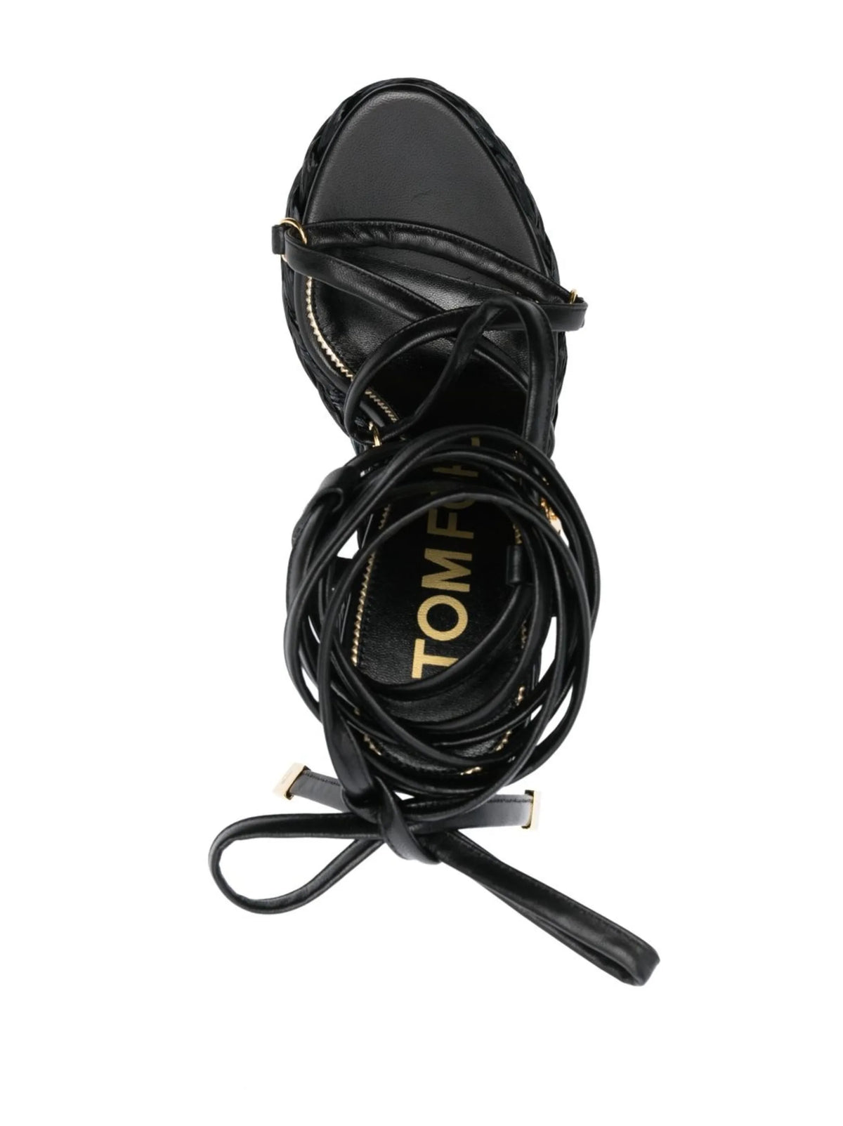 Tom Ford - Padlock 140mm Raffia Platform Sandals