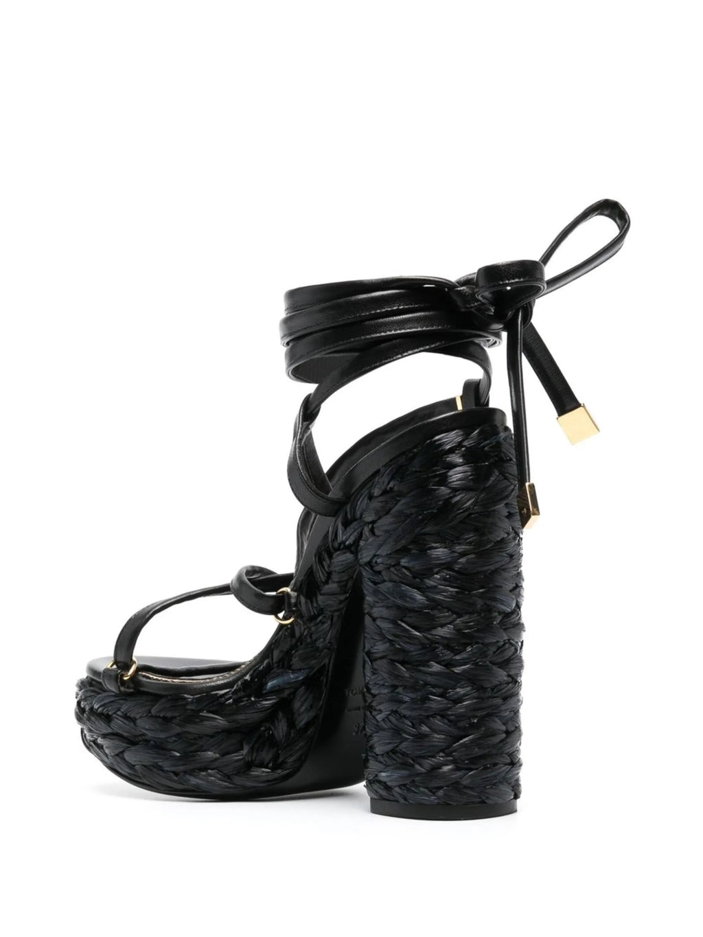 Tom Ford - Padlock 140mm Raffia Platform Sandals