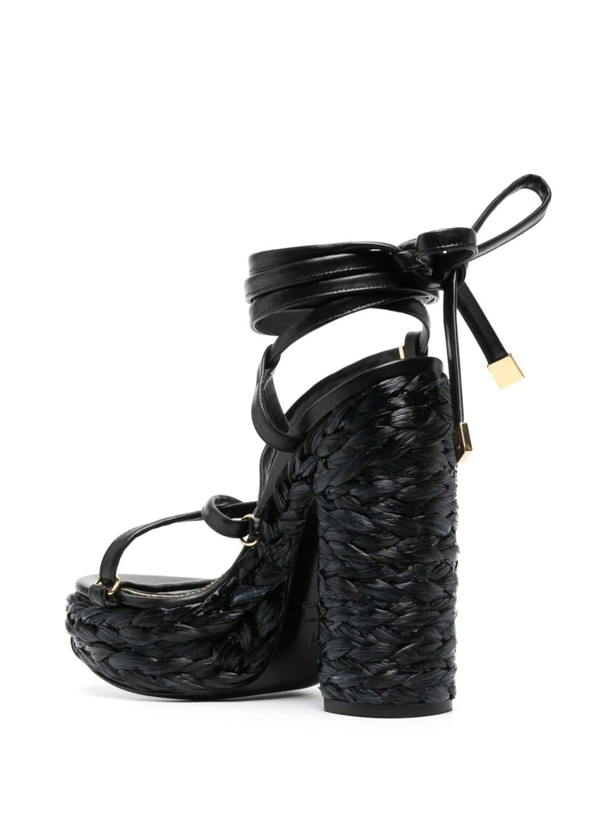 Tom Ford - Padlock 140mm Raffia Platform Sandals