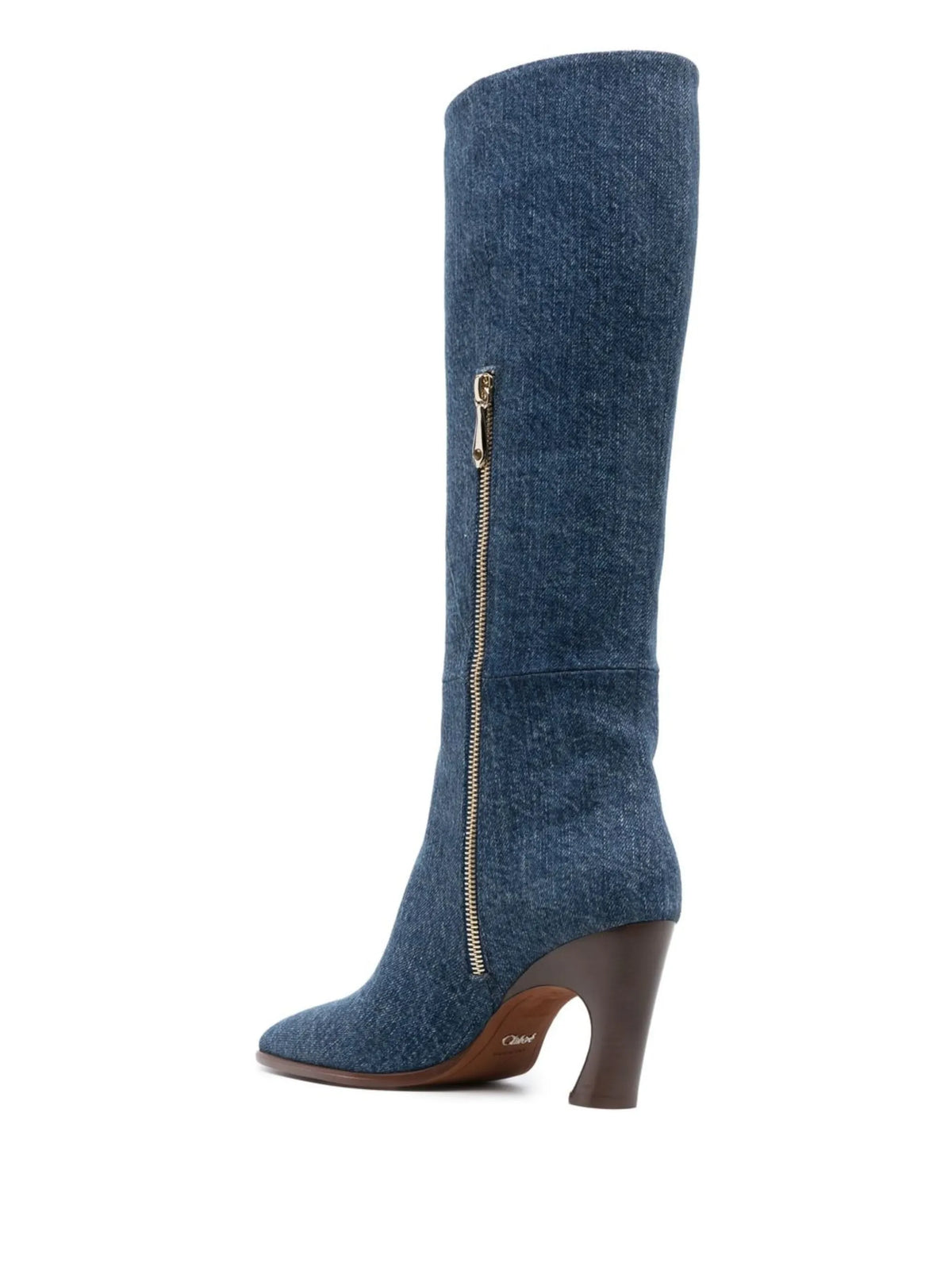 Chloé - 80mm Mid-calf Denim Boots