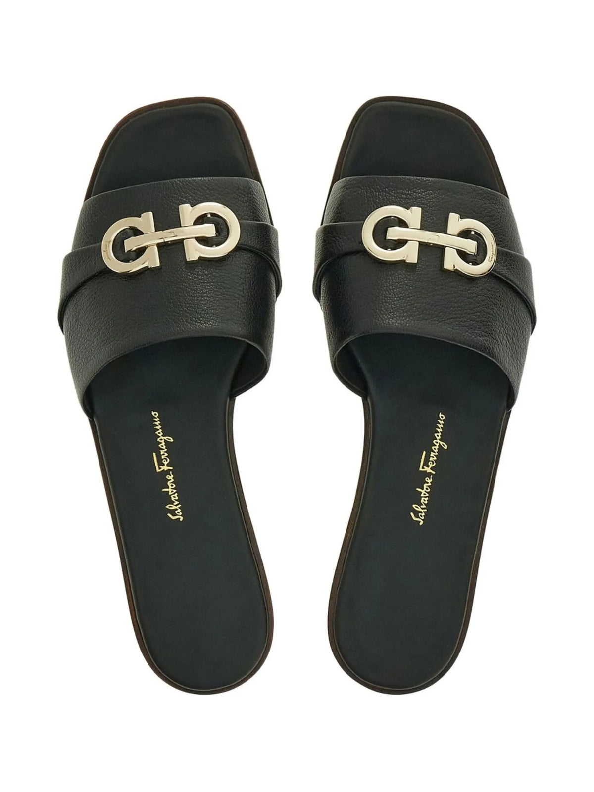 Ferragamo - Leather Logo Plaque Sandals