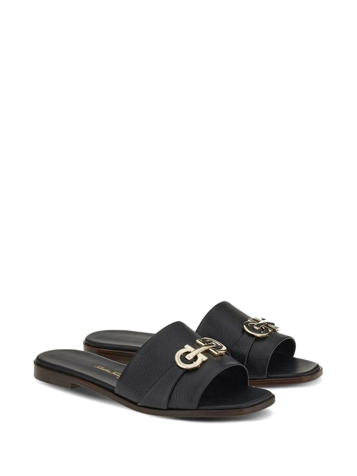 Ferragamo - Leather Logo Plaque Sandals