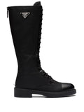 Prada - Brushed Leather Lace-up Boots
