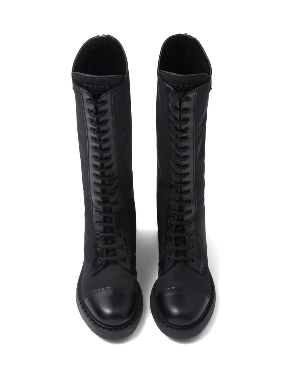 Prada - Brushed Leather Lace-up Boots