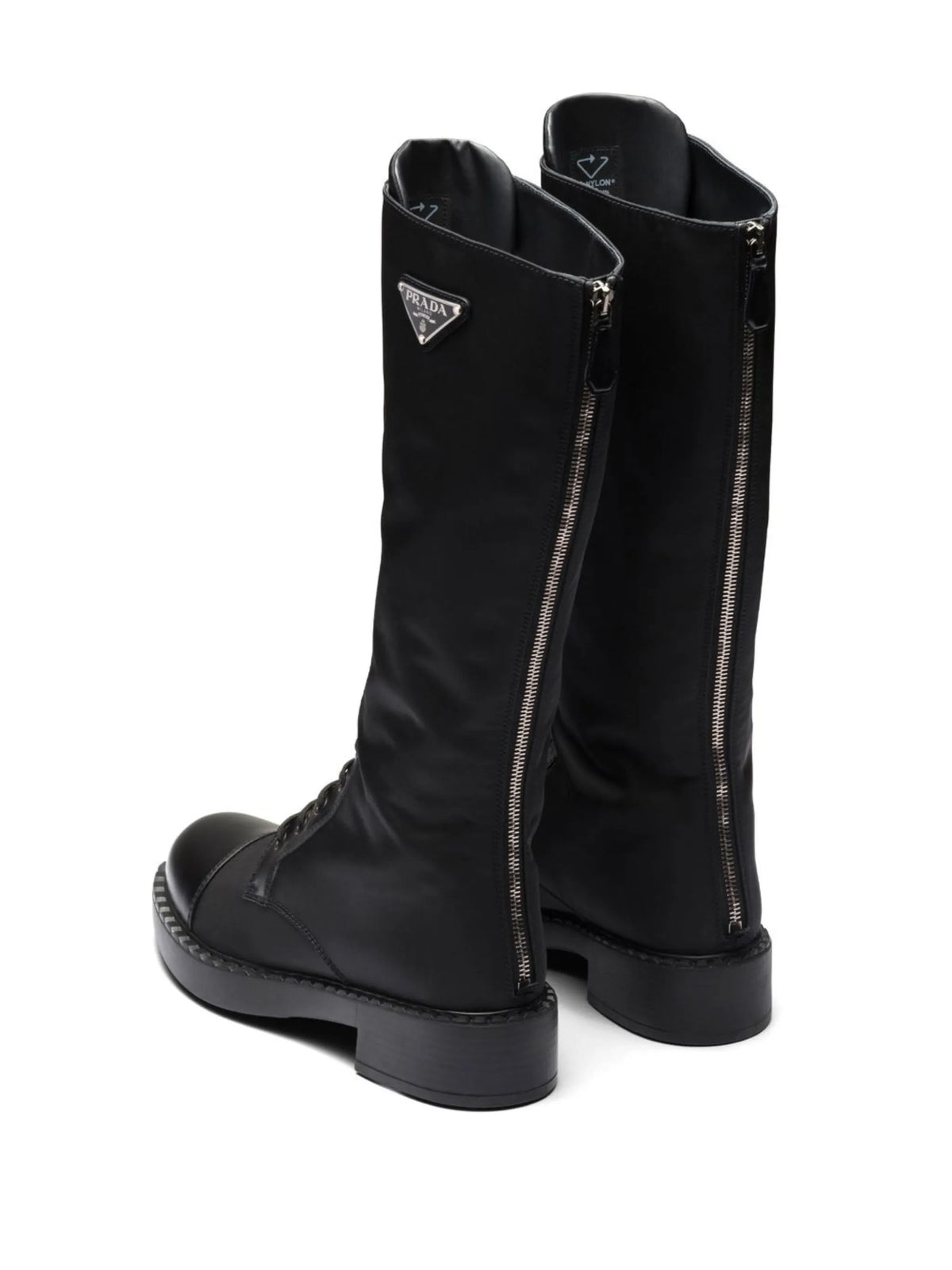 Prada - Brushed Leather Lace-up Boots