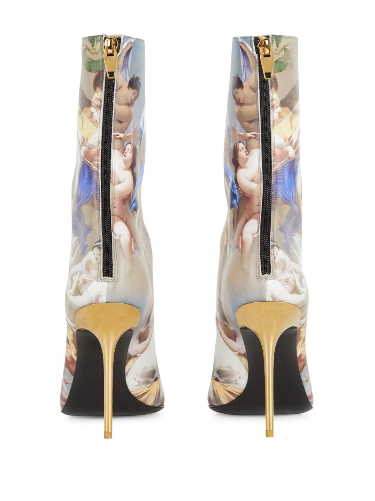 Balmain - Graphic-print Lace-up Ankle Boots
