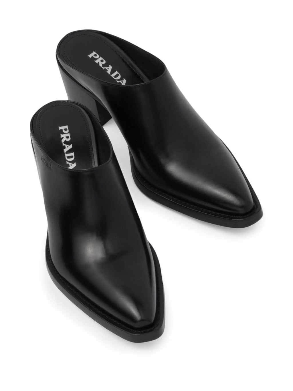 Prada - Point-toe Leather Mules