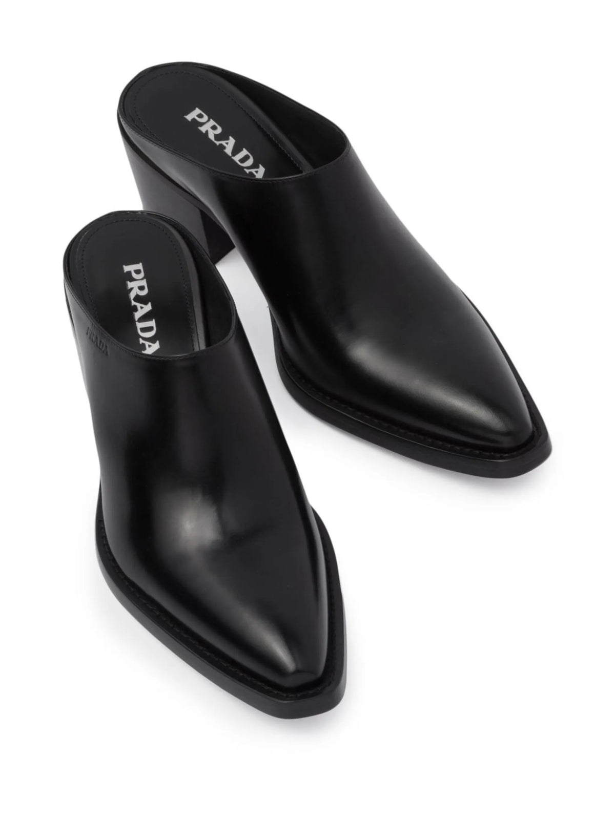 Prada - Point-toe Leather Mules