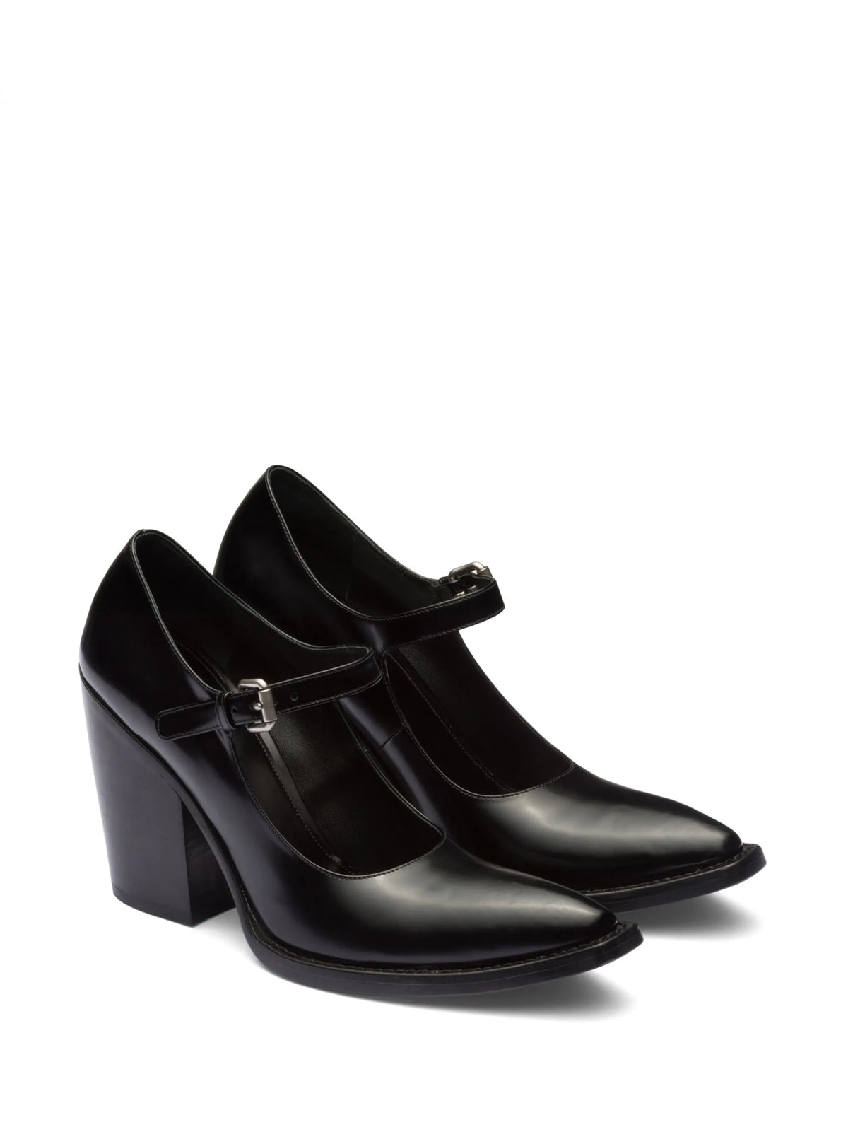 Prada - 95mm Brushed Leather Pumps