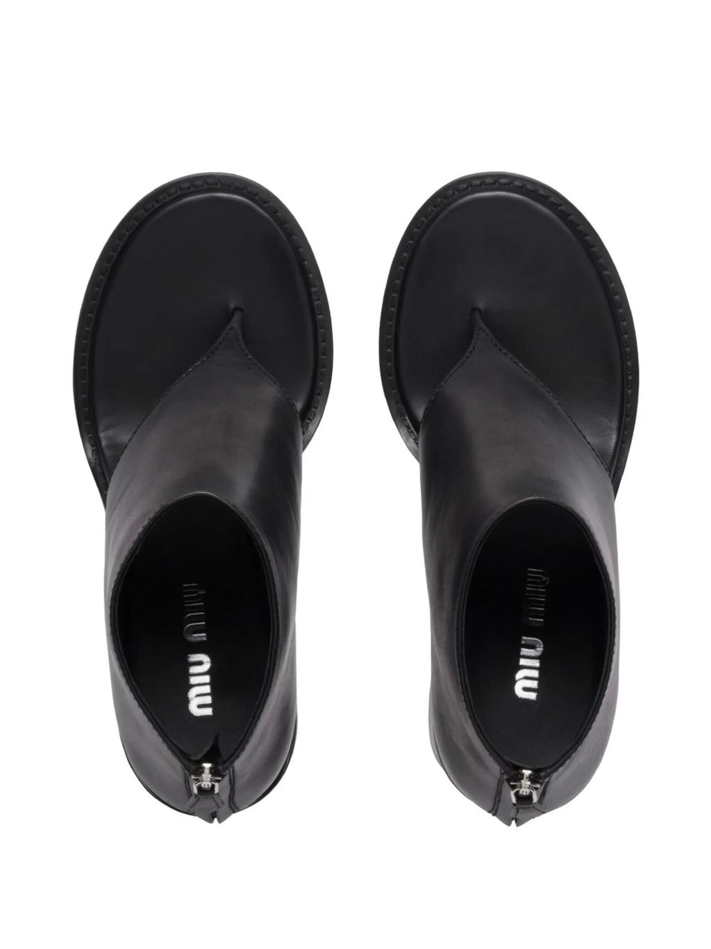 Miu Miu - Leather Thong Ankle Boots