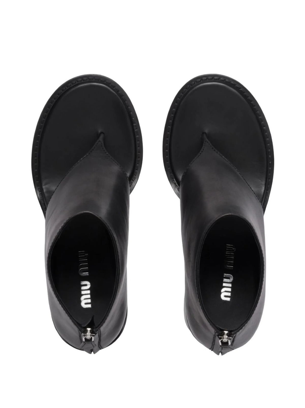 Miu Miu - Leather Thong Ankle Boots