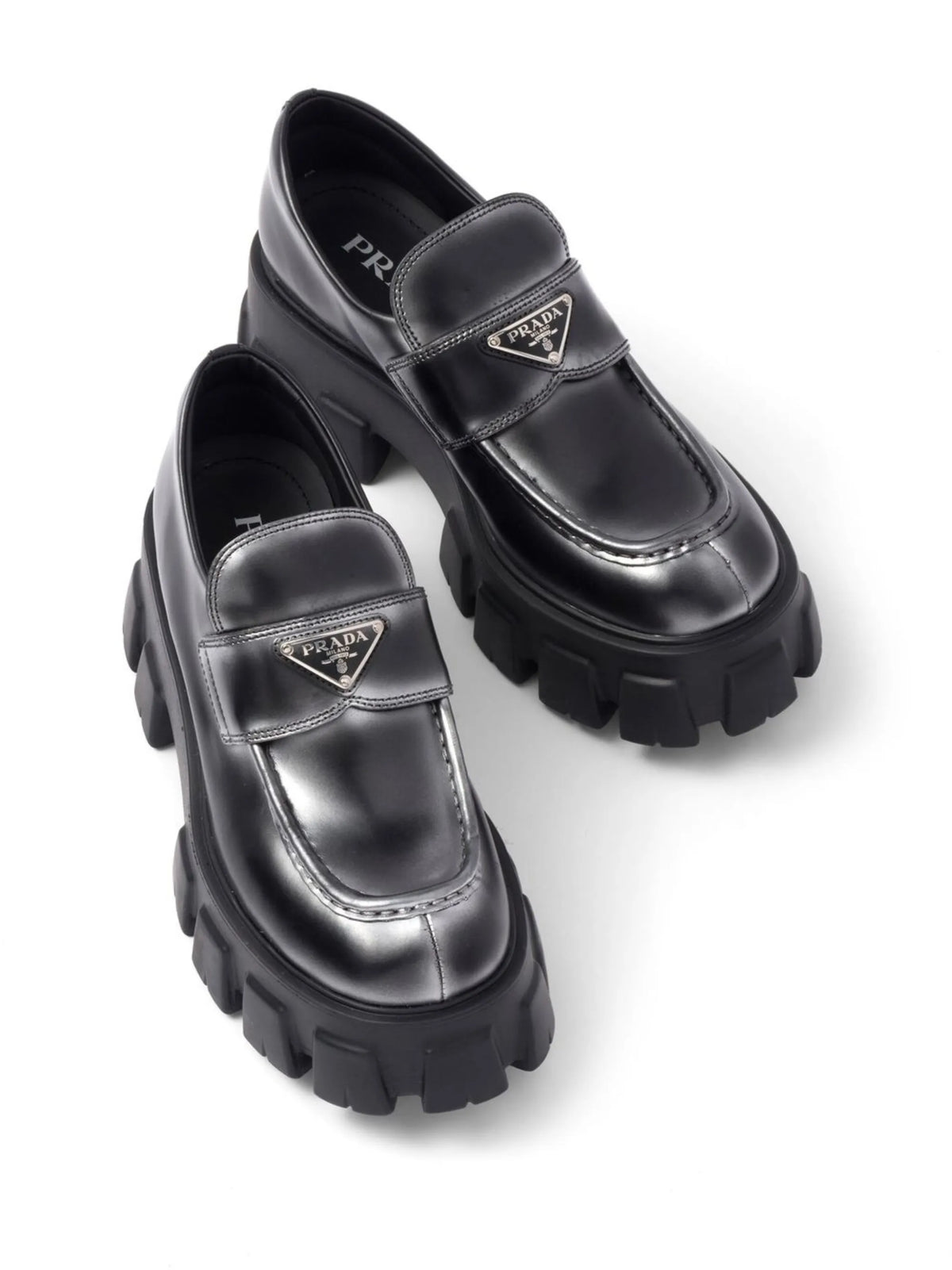 Prada - Moonlith Ombré-effect Leather Loafers