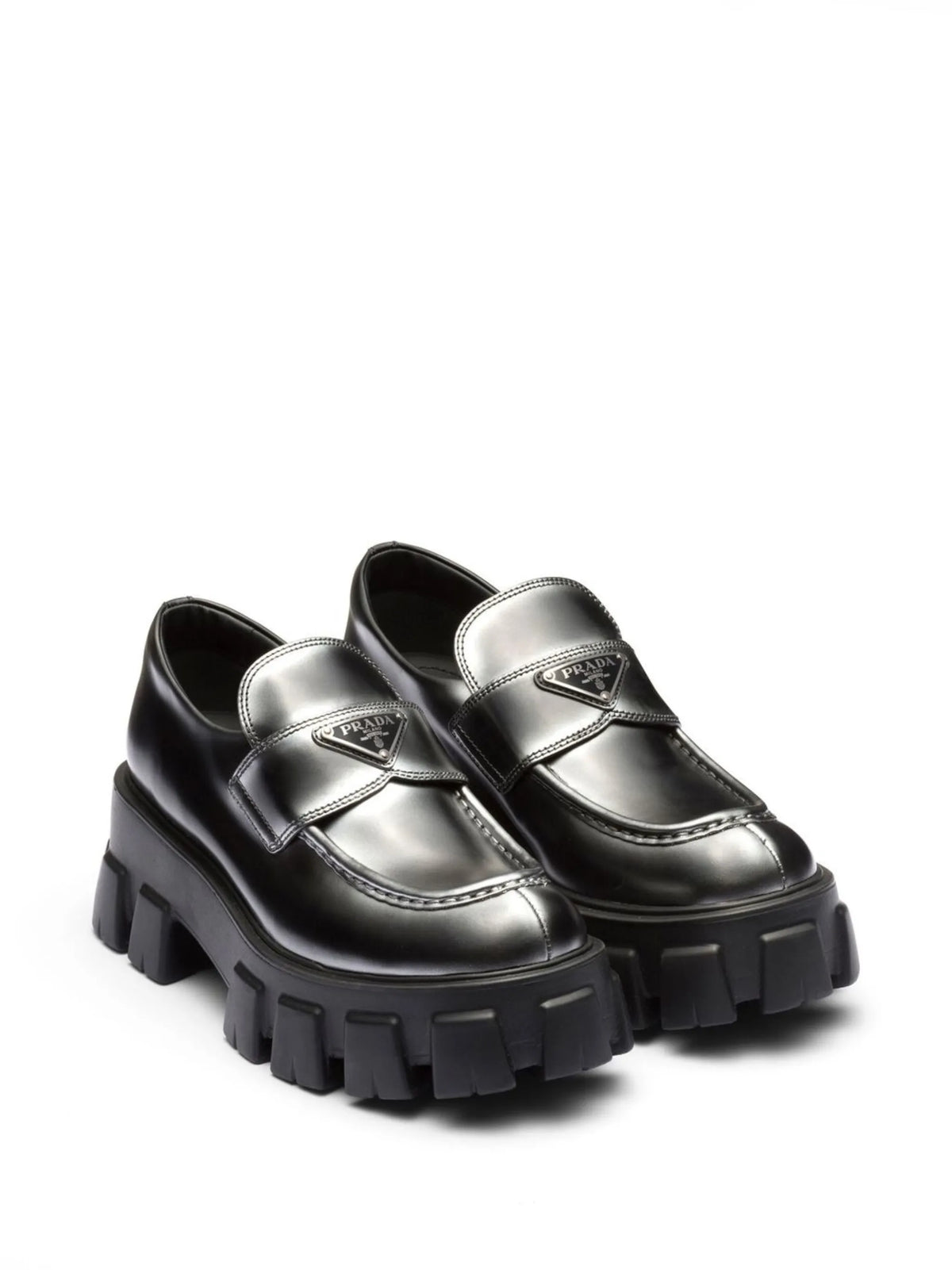 Prada - Moonlith Ombré-effect Leather Loafers
