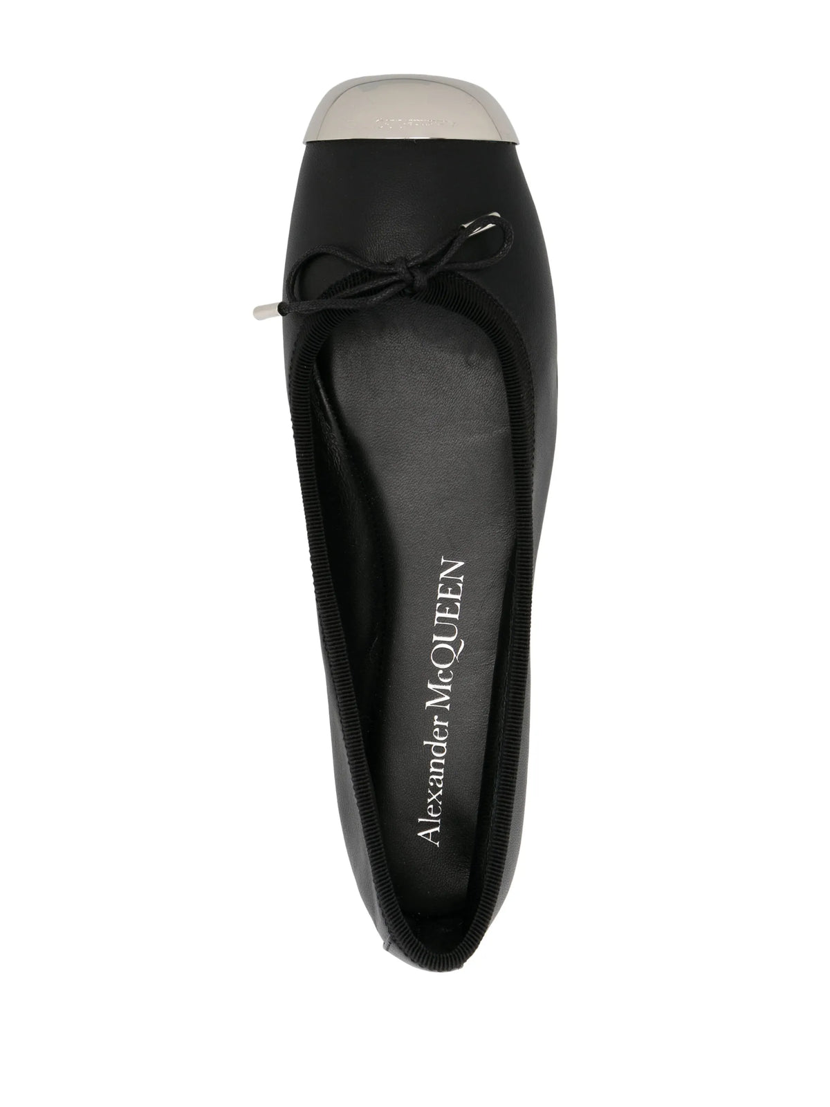 Alexander McQueen - Metal-toecap Leather Ballerina Shoes