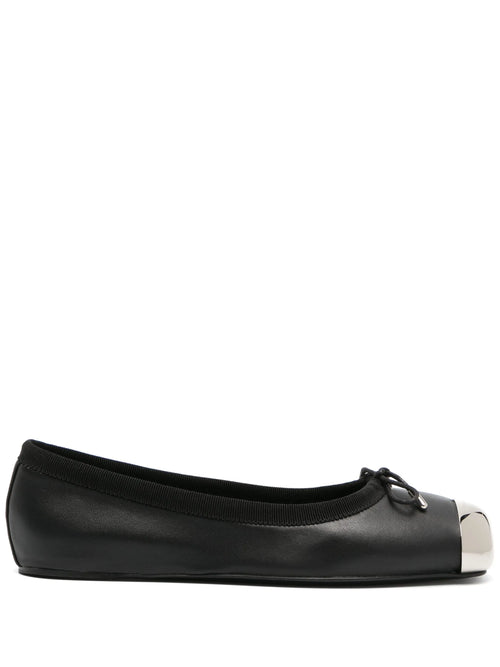 Alexander McQueen - Metal-toecap Leather Ballerina Shoes