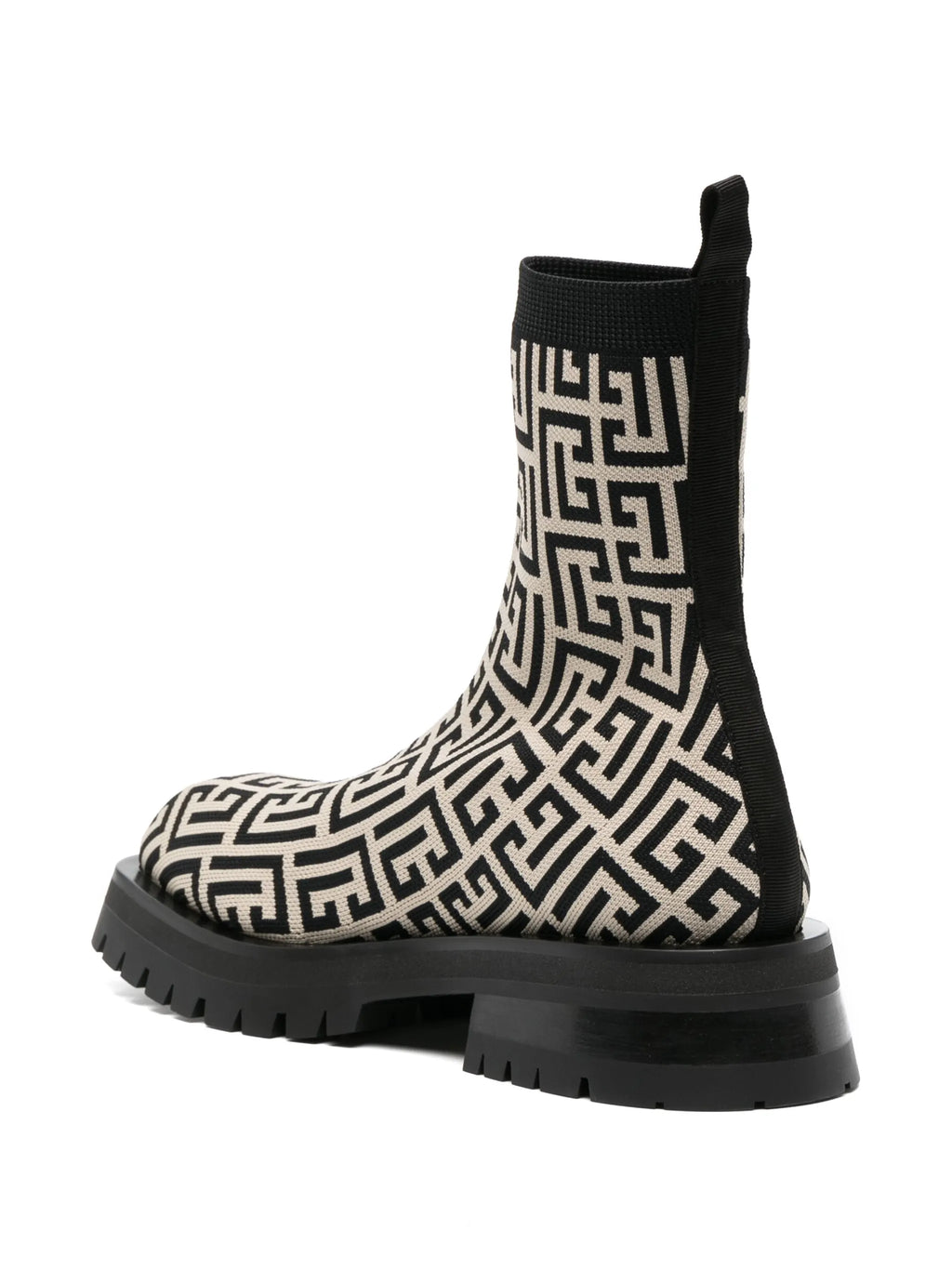 Balmain - Monogram-pattern Ankle Boots