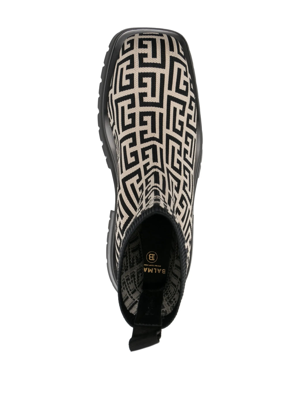 Balmain - Monogram-pattern Ankle Boots