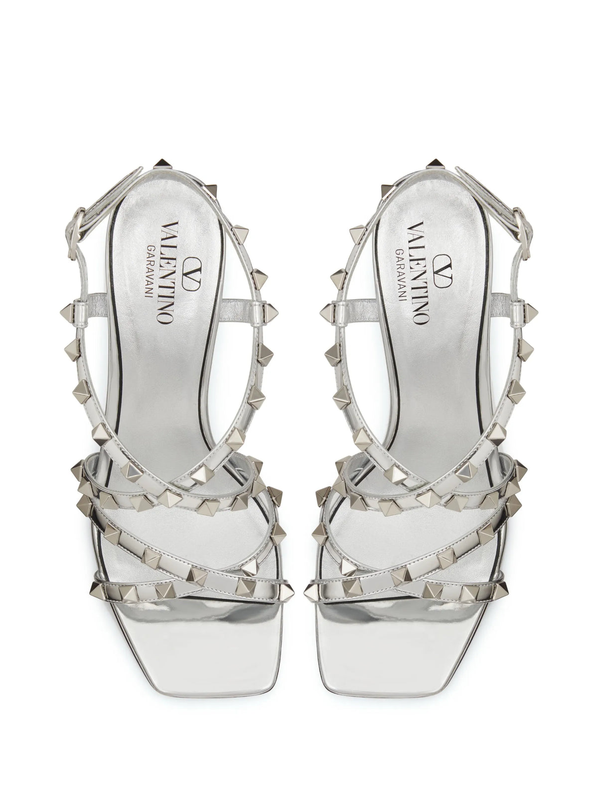 Valentino - 100mm Rockstud Mirrored Sandals