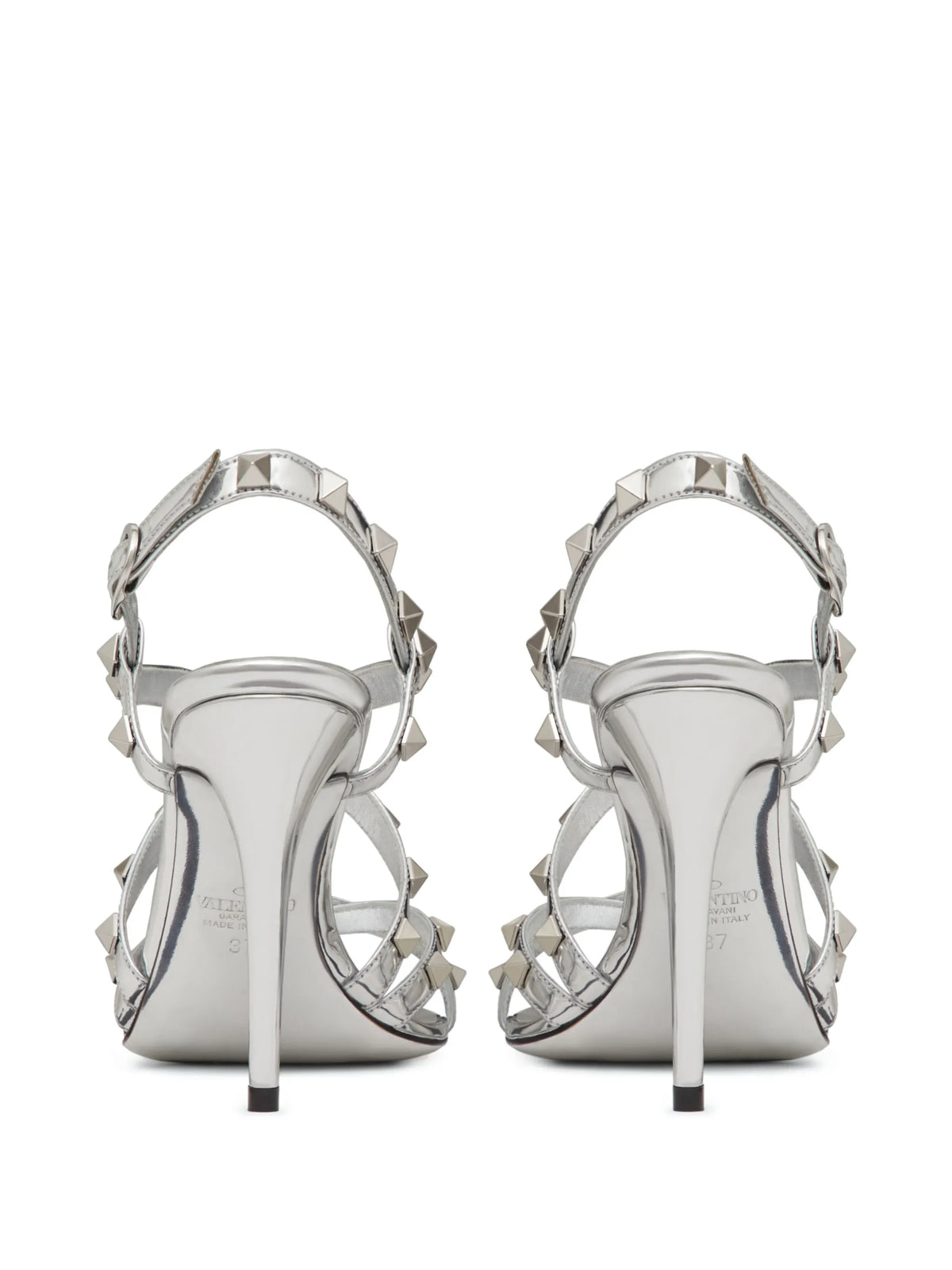 Valentino - 100mm Rockstud Mirrored Sandals