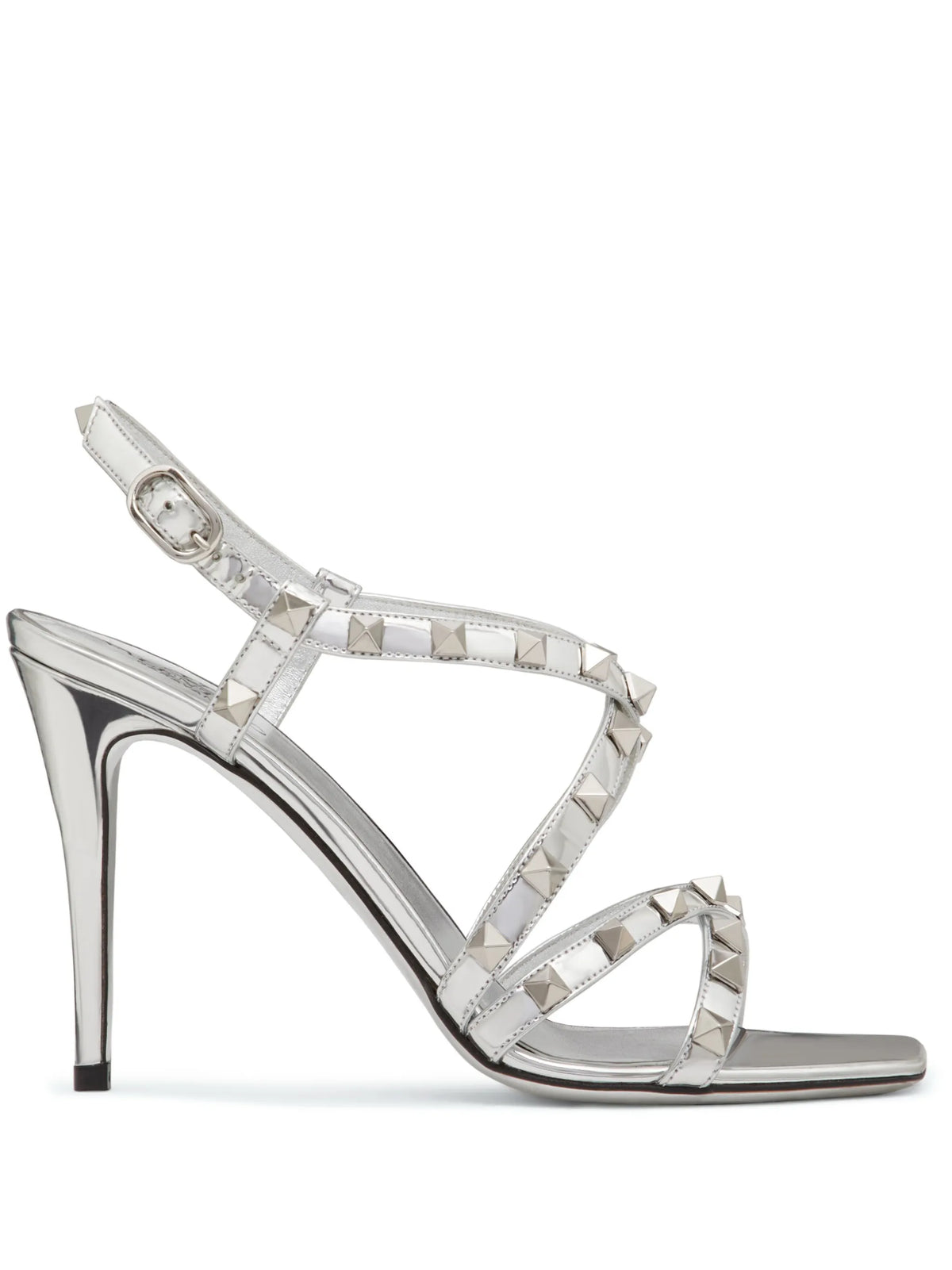 Valentino - 100mm Rockstud Mirrored Sandals
