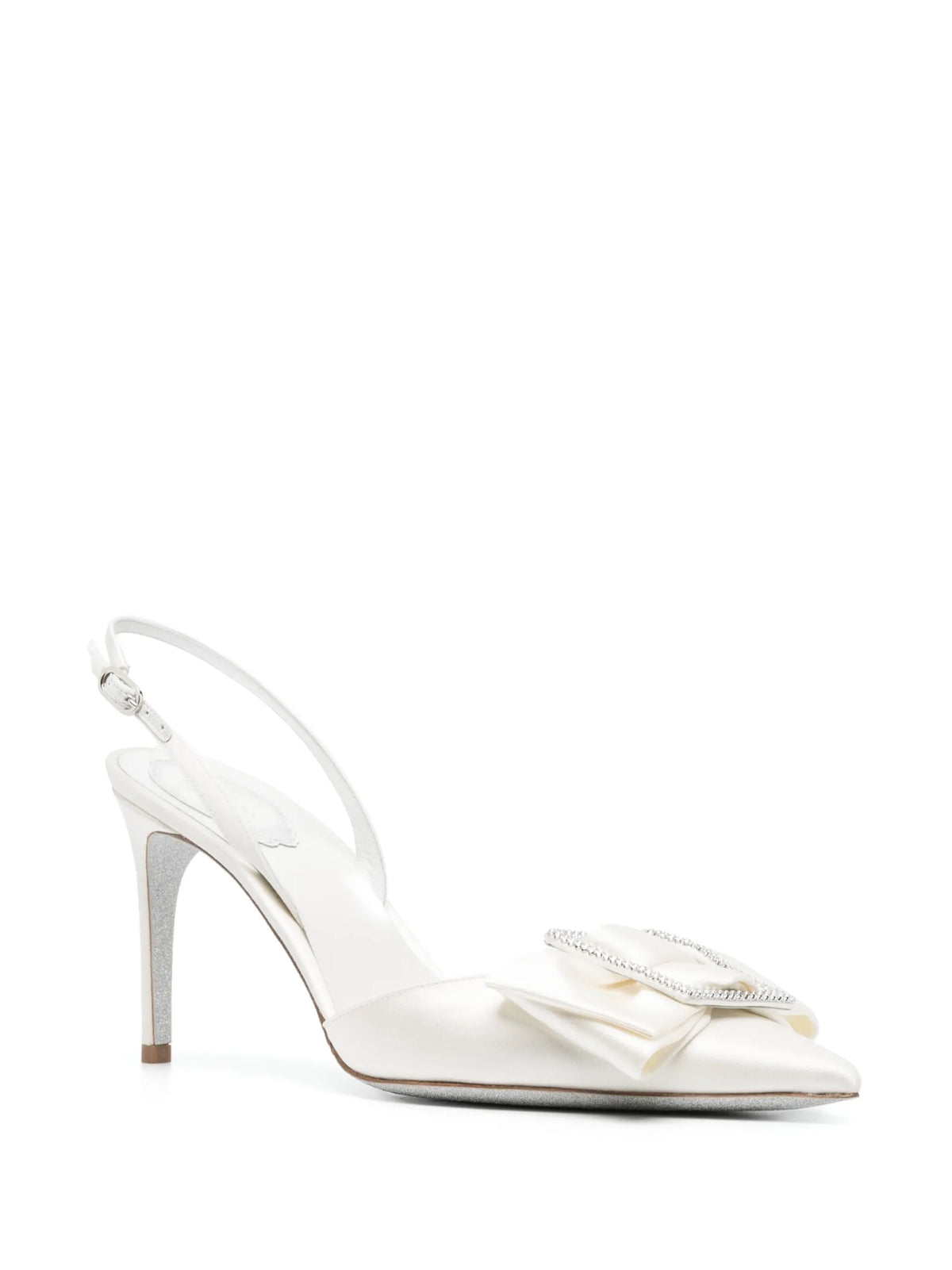 René Caovilla - 98mm Crystal-buckle Satin Pumps