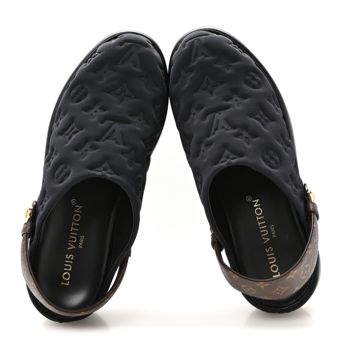 Louis Vuitton - Nylon Embossed Monogram Aspen Platform Clog Mules