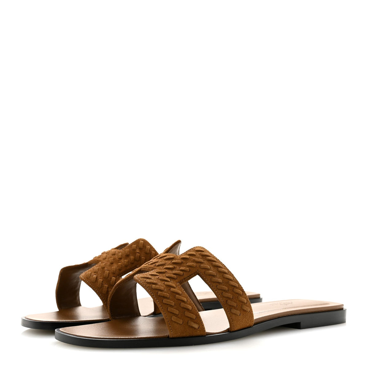 Hermès - Suede Goatskin Braided Oran Sandals