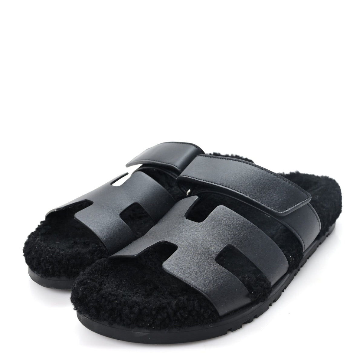 Hermès - Calfskin Woolskin Chypre Sandals
