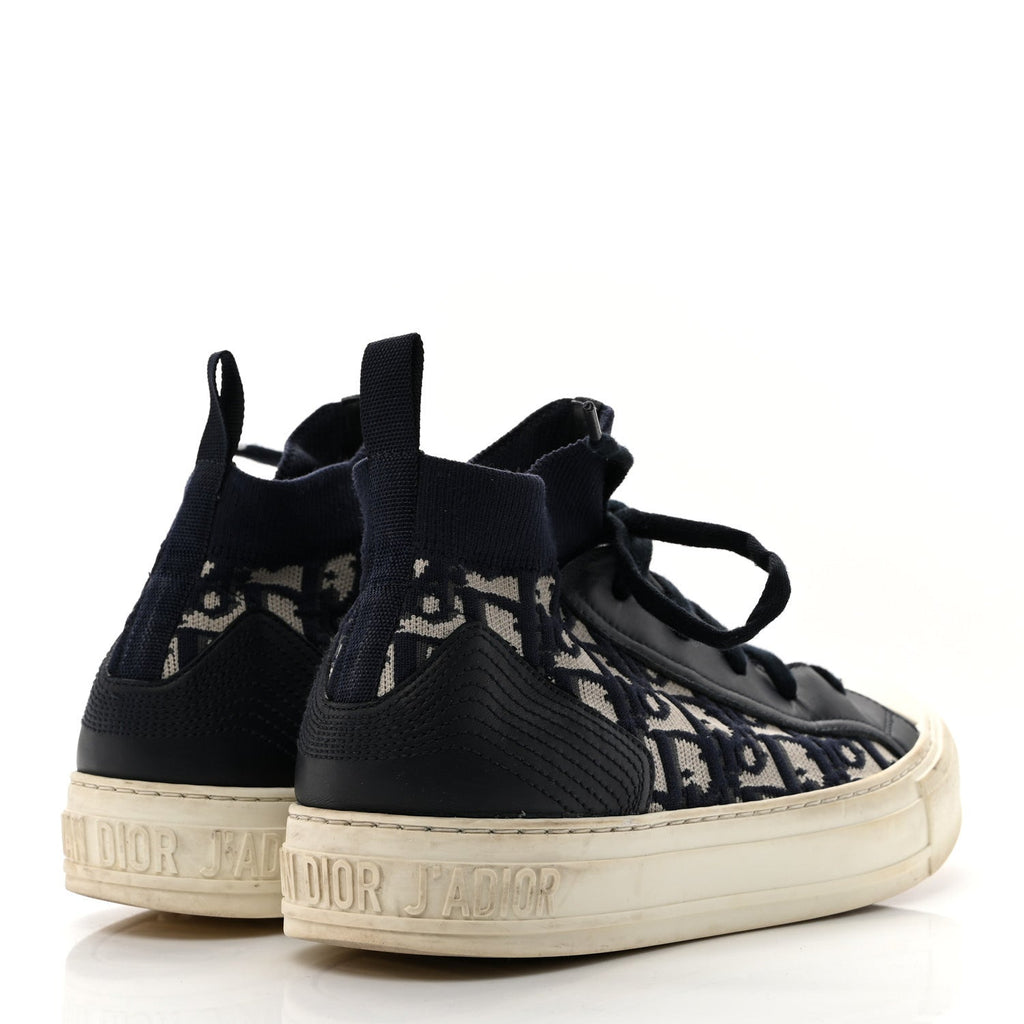 Dior - Technical Knit Calfskin Oblique Walk’n Dior Mid Top Sneakers