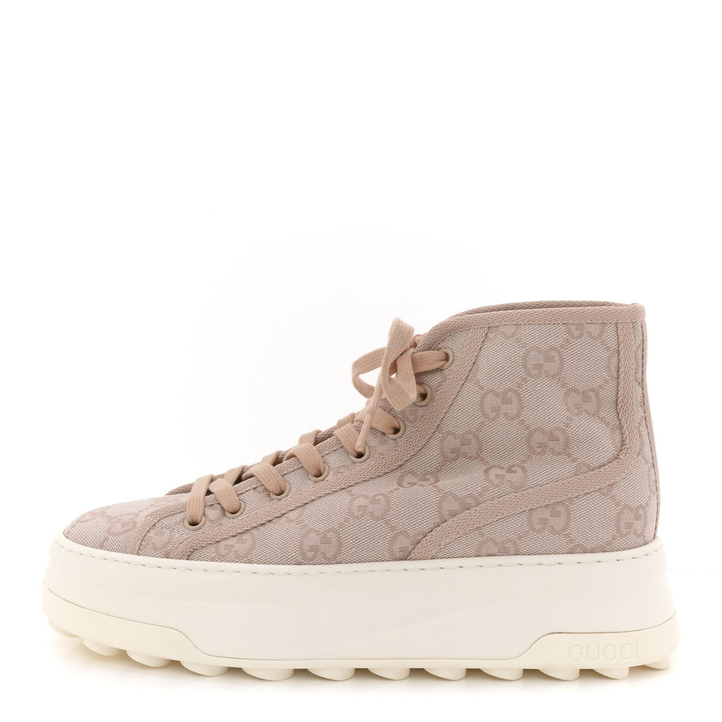 Gucci - New Canvas GG Monogram Tennis 1977 High Top 55mm Platform Sneakers