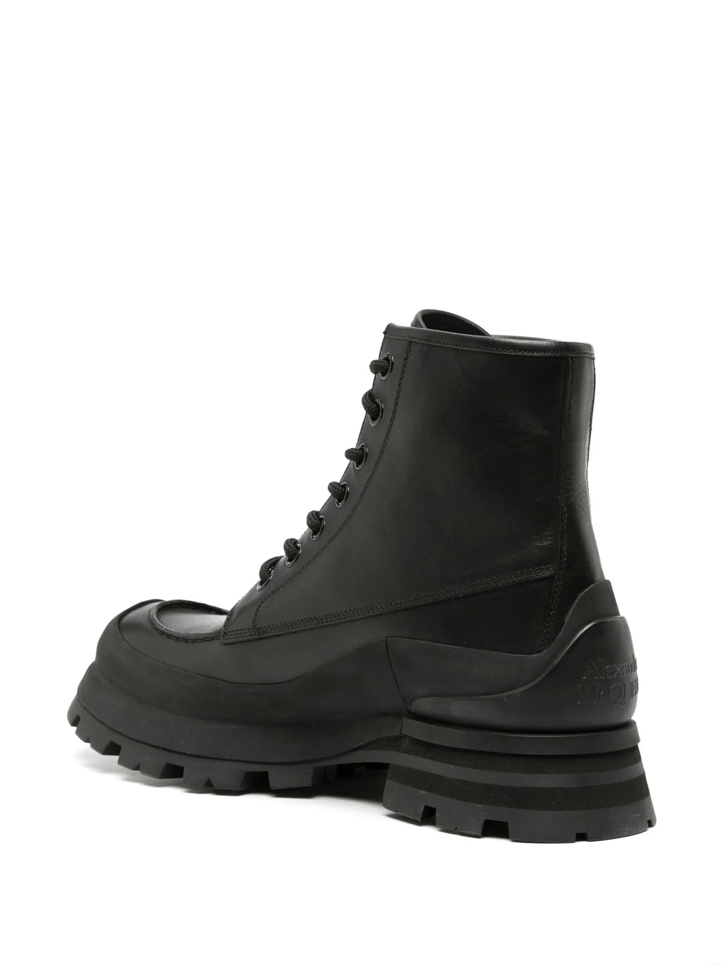 Alexander McQueen - Logo-embossed Leather Combat Boots