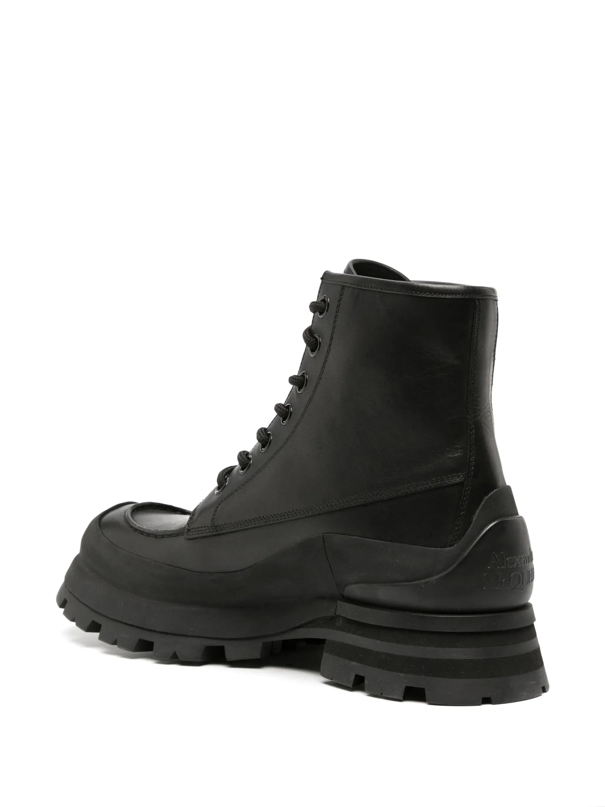 Alexander McQueen - Logo-embossed Leather Combat Boots