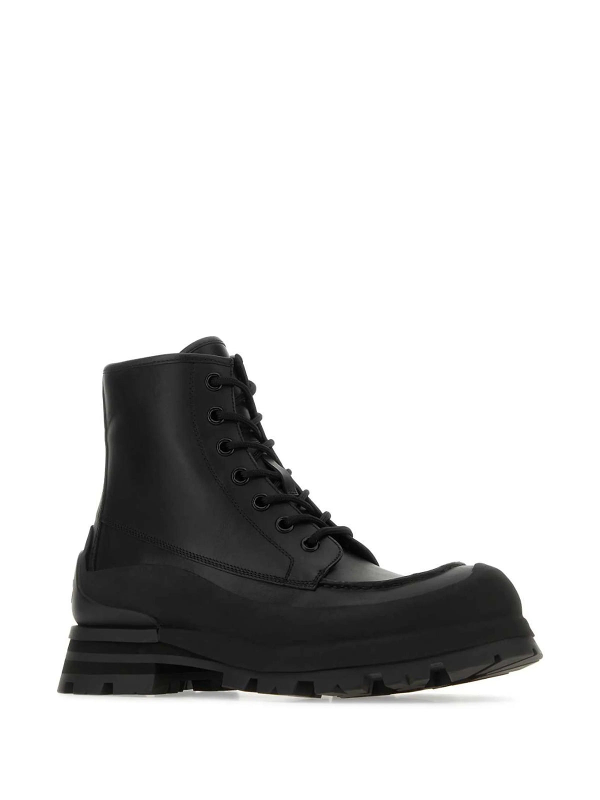 Alexander McQueen - Logo-embossed Leather Combat Boots