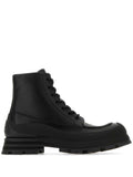 Alexander McQueen - Logo-embossed Leather Combat Boots