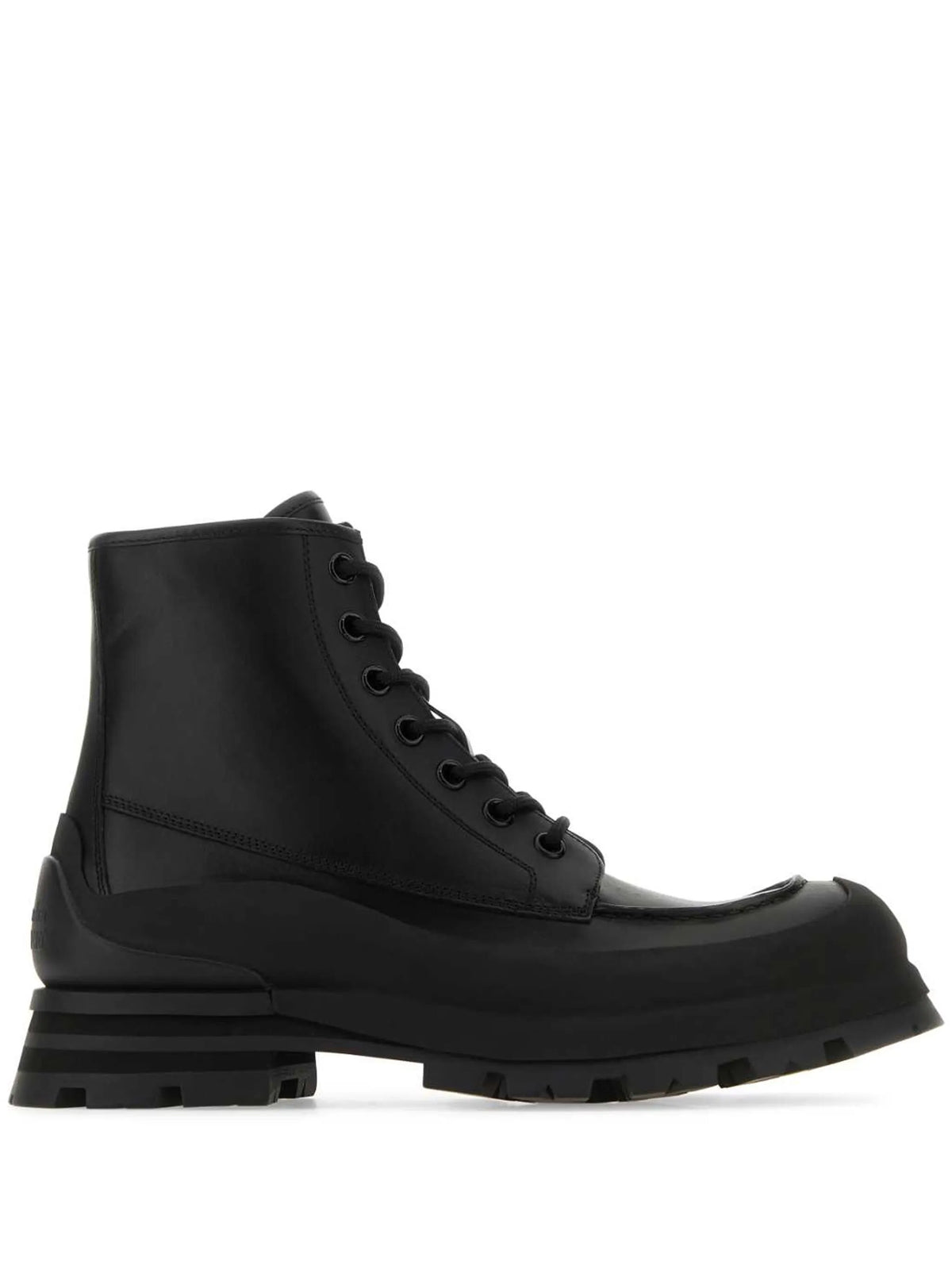 Alexander McQueen - Logo-embossed Leather Combat Boots