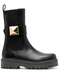 Valentino - Stud-embellished Leather Boots