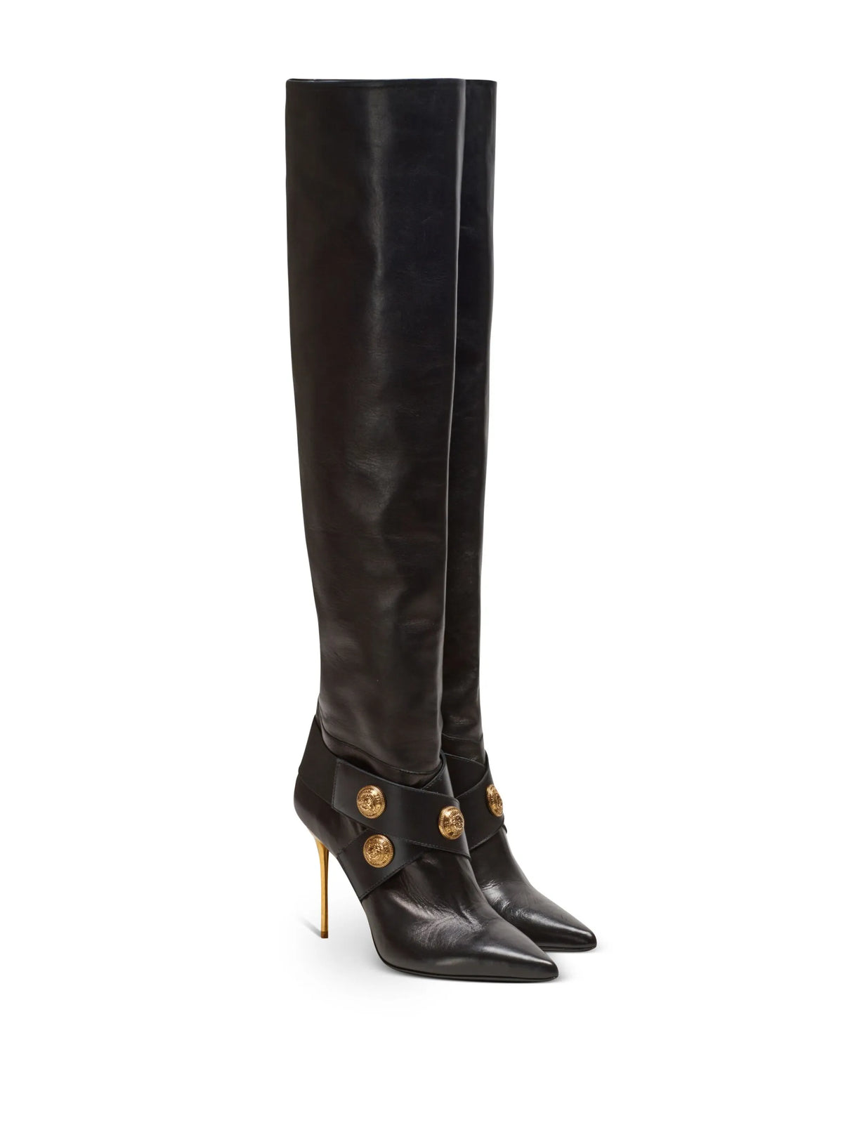 Balmain - Alma Leather Knee-high Boots