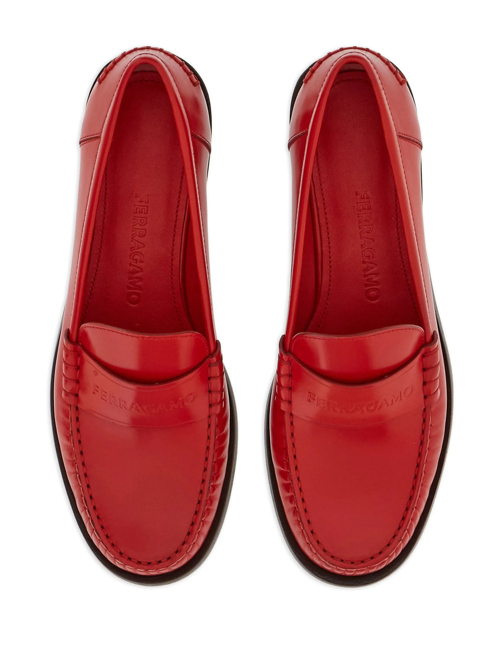 Ferragamo - Logo-embossed Leather Loafers