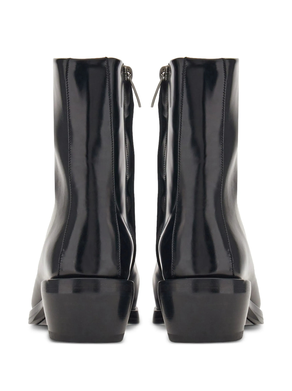 Ferragamo - Squared-toe Leather Ankle Boots