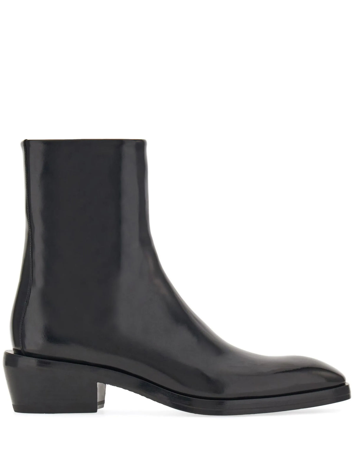 Ferragamo - Squared-toe Leather Ankle Boots