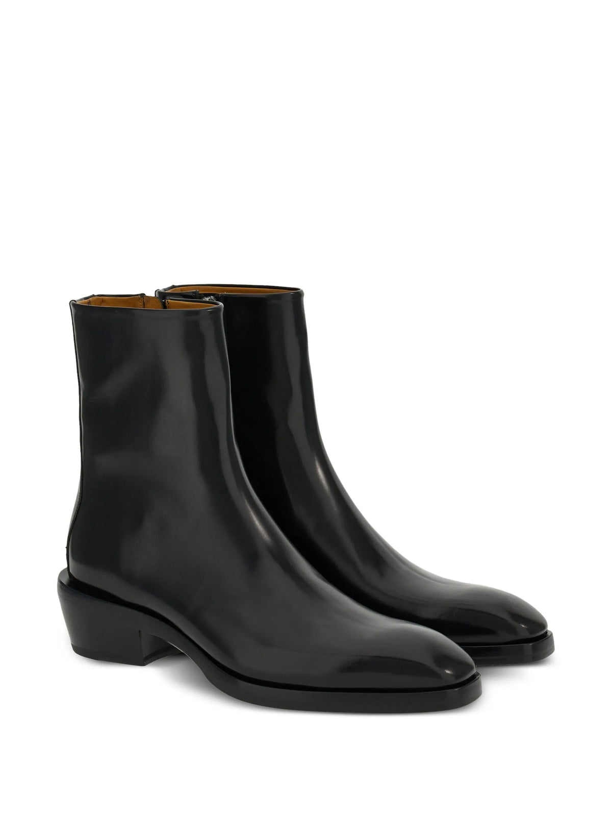 Ferragamo - Squared-toe Leather Ankle Boots