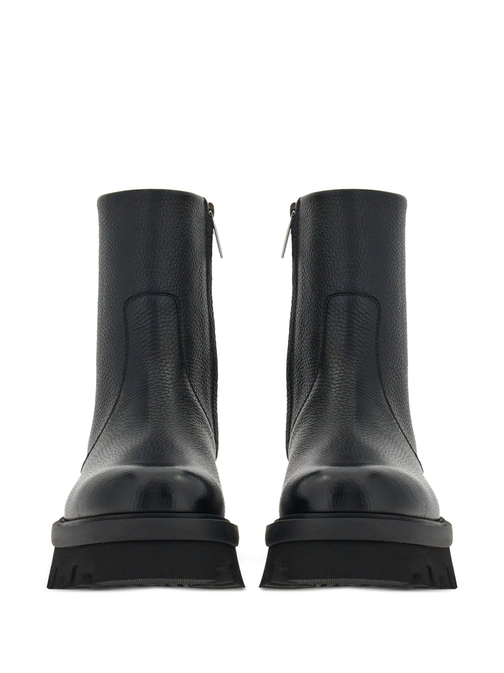 Ferragamo - Round-toe Leather Ankle Boots