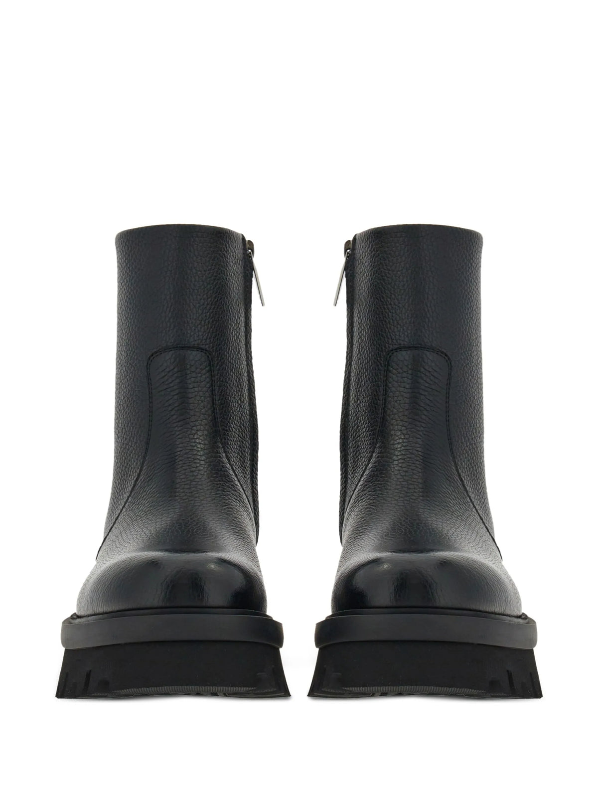 Ferragamo - Round-toe Leather Ankle Boots