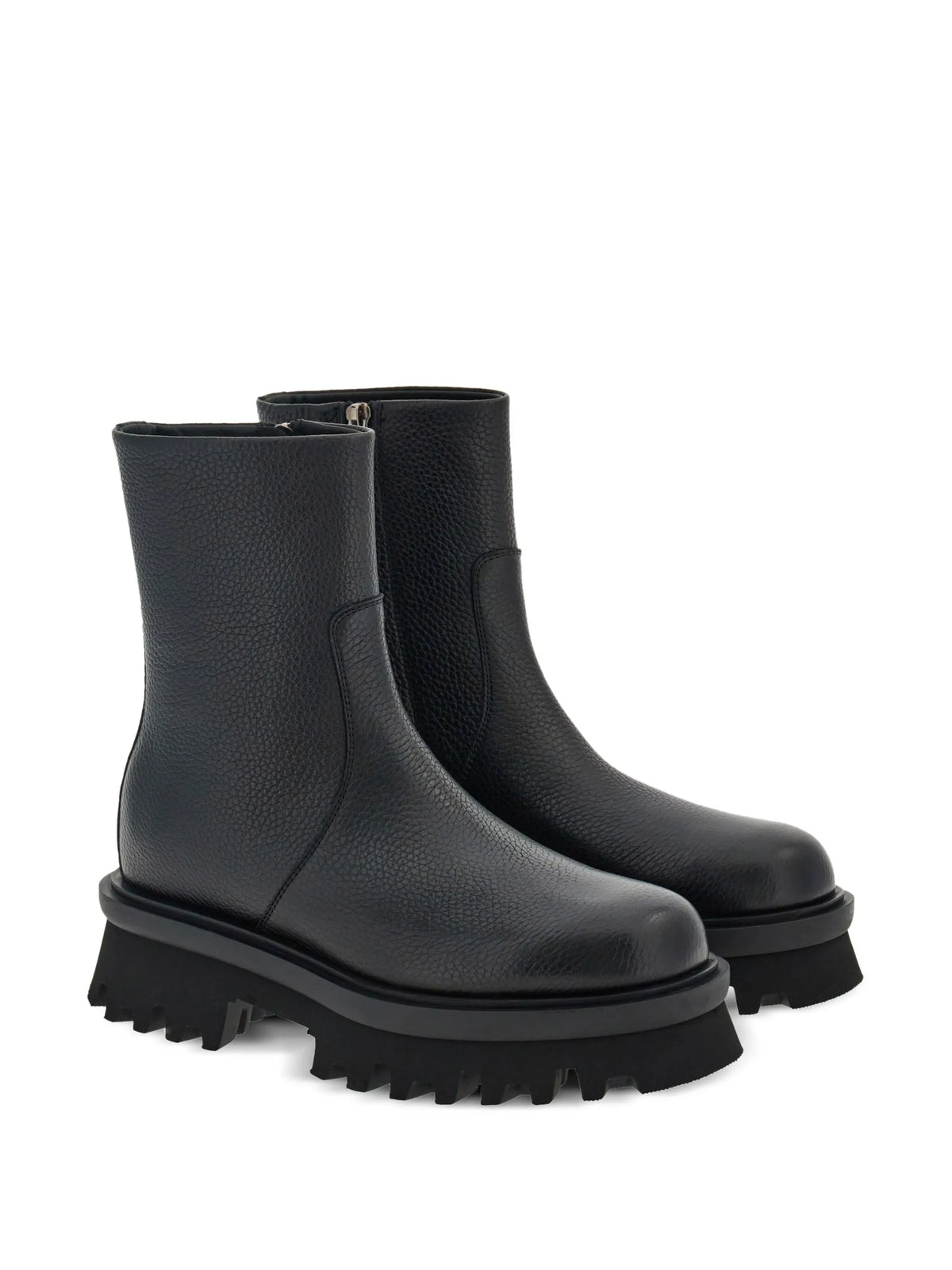 Ferragamo - Round-toe Leather Ankle Boots