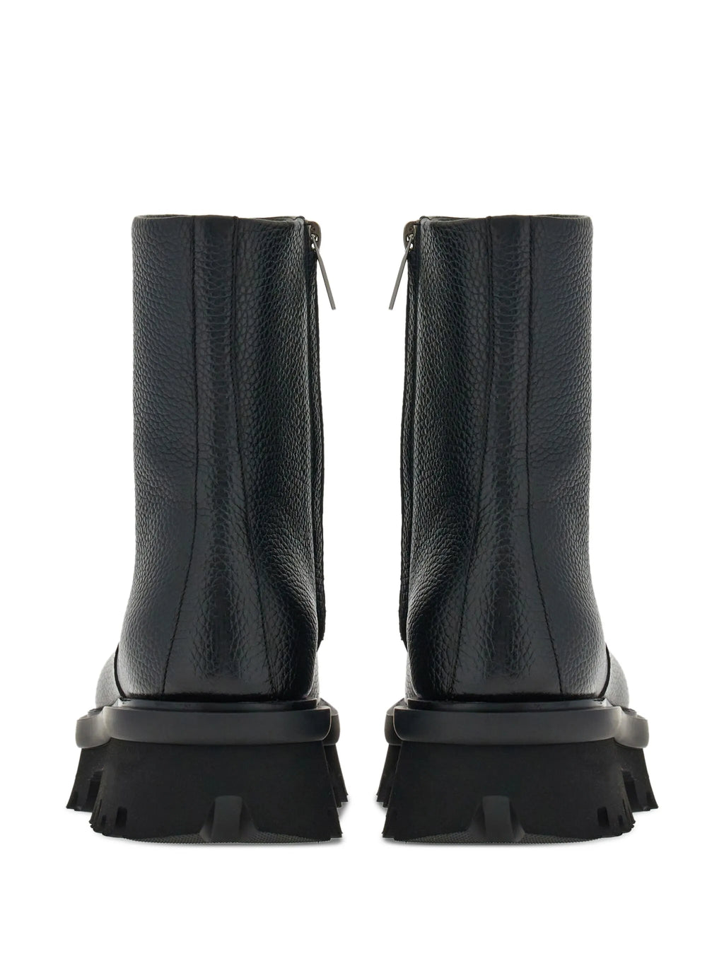 Ferragamo - Round-toe Leather Ankle Boots