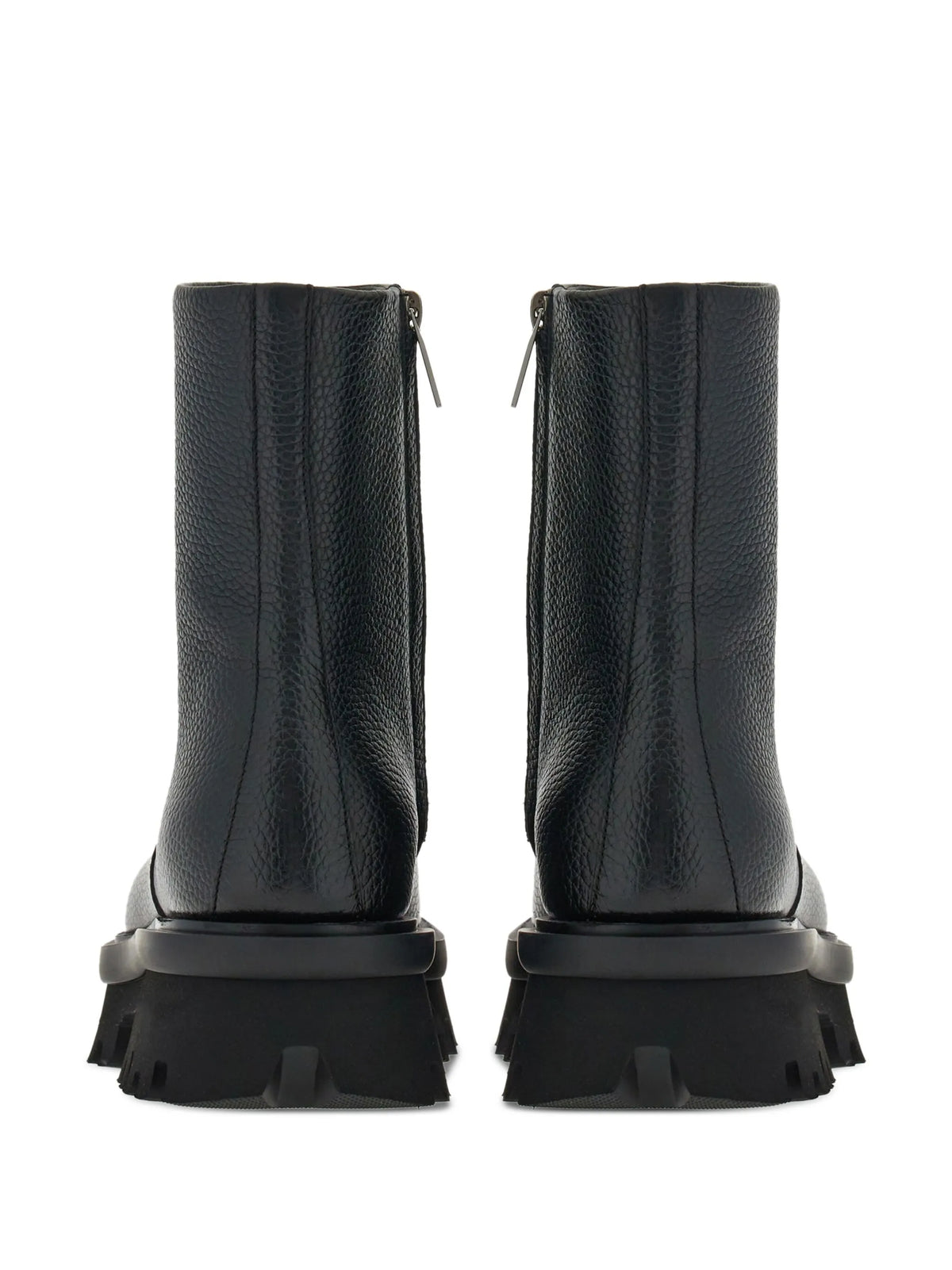 Ferragamo - Round-toe Leather Ankle Boots