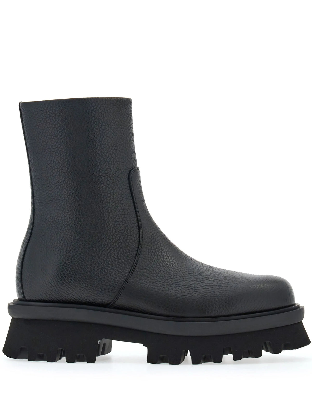 Ferragamo - Round-toe Leather Ankle Boots