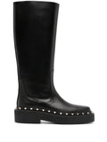 Valentino - Rockstud-embellished Knee-high Leather Boots