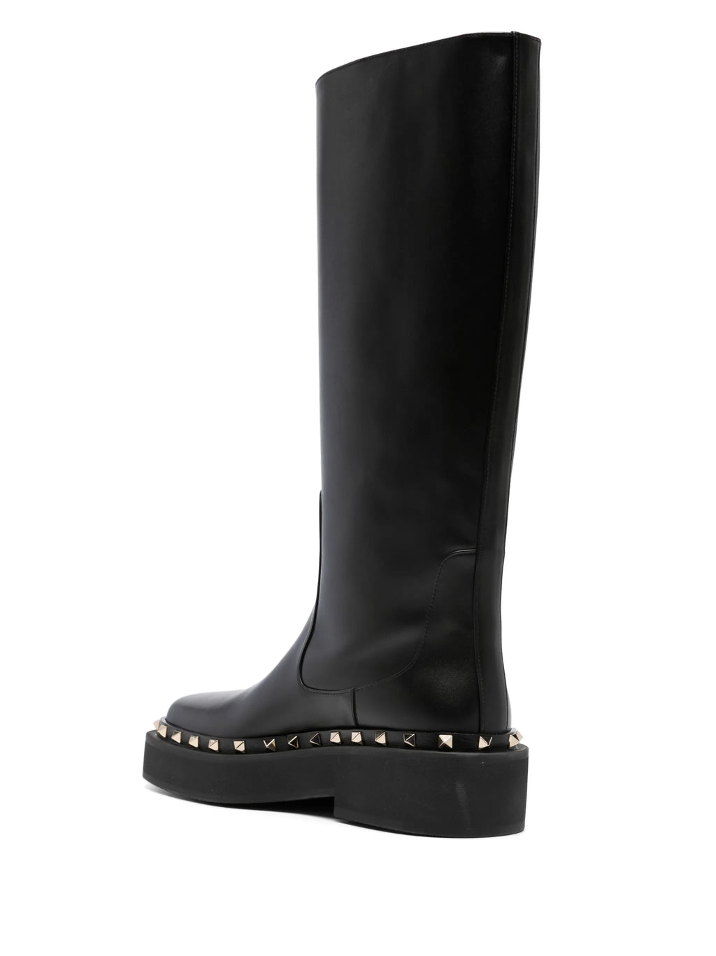 Valentino - Rockstud-embellished Knee-high Leather Boots